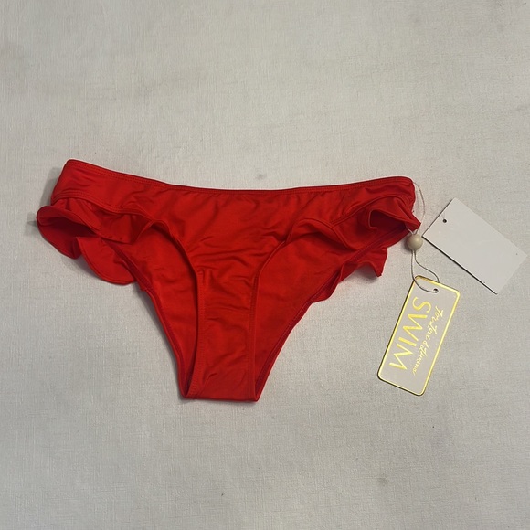 NWT For Love & Lemons Rodeo Ruffle Bikini Bottom Red - Picture 2 of 7